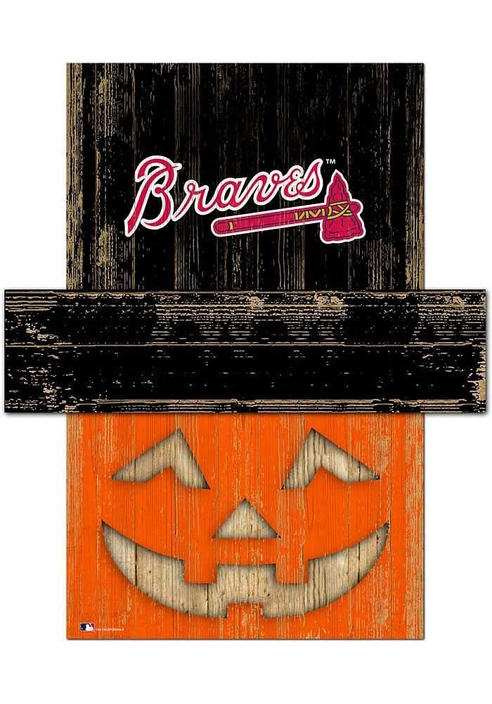 Atlanta Braves Pumpkin Head 6x5 Sign - Blue