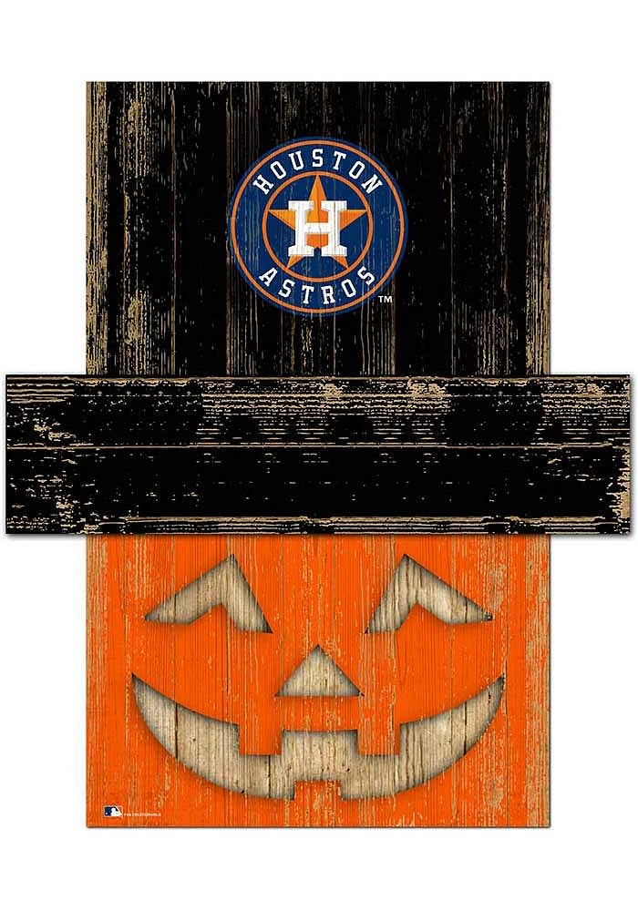 Houston Astros Pumpkin Head Sign - Navy Blue