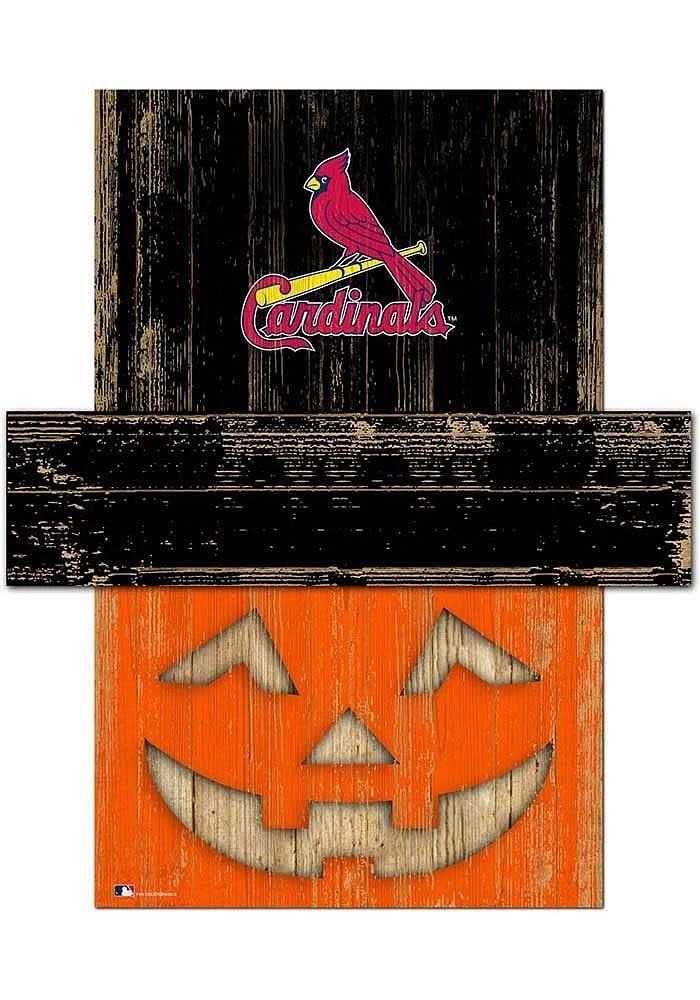 St Louis Cardinals Pumpkin Head Sign - Red