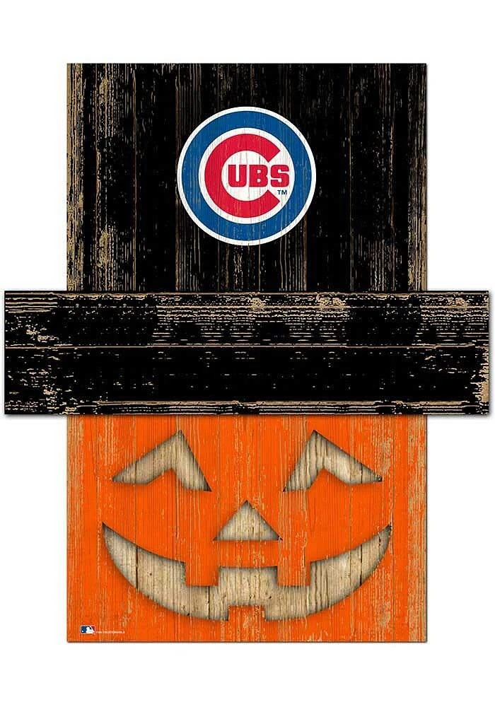 Chicago Cubs Pumpkin Head Sign - Blue