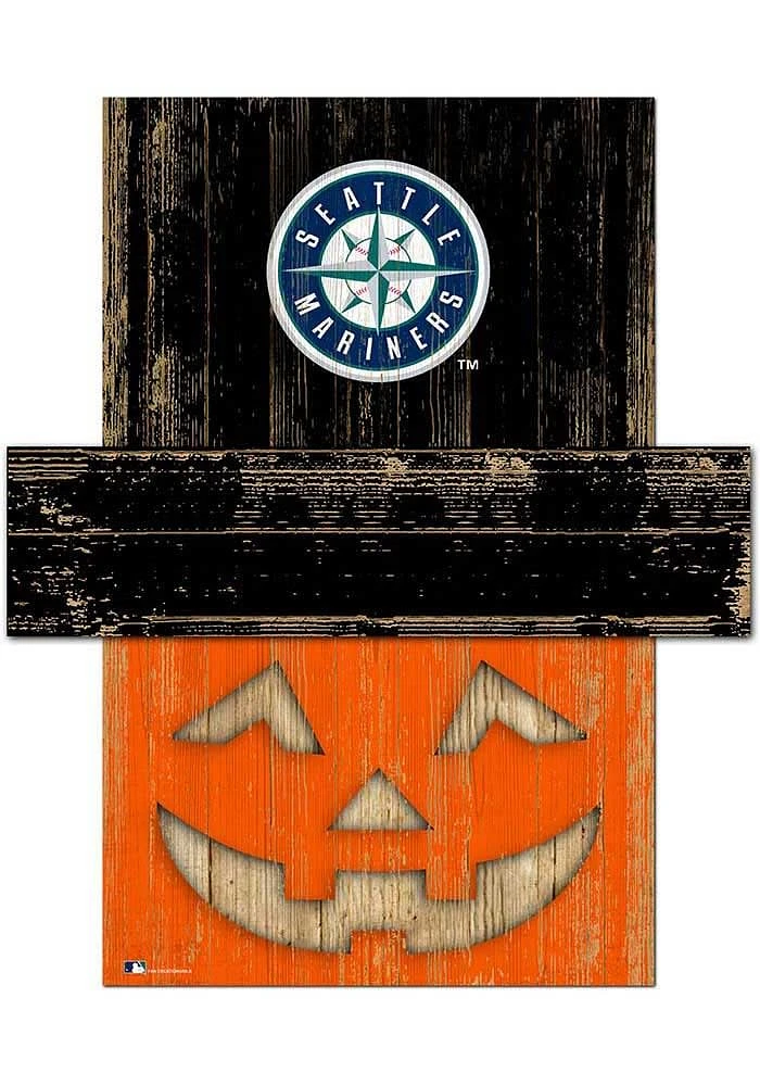 Seattle Mariners Pumpkin Head Sign - Navy Blue