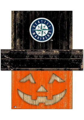 Seattle Mariners Pumpkin Head Sign - Navy Blue