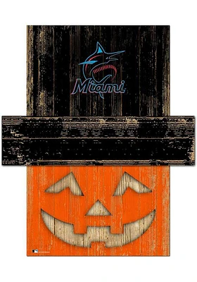 Miami Marlins Pumpkin Head Sign - Blue