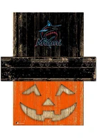 Miami Marlins Pumpkin Head Sign - Blue