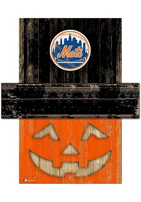 New York Mets Pumpkin Head Sign - Blue