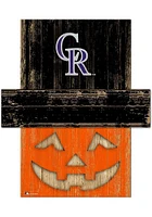Colorado Rockies Pumpkin Head Sign - Purple
