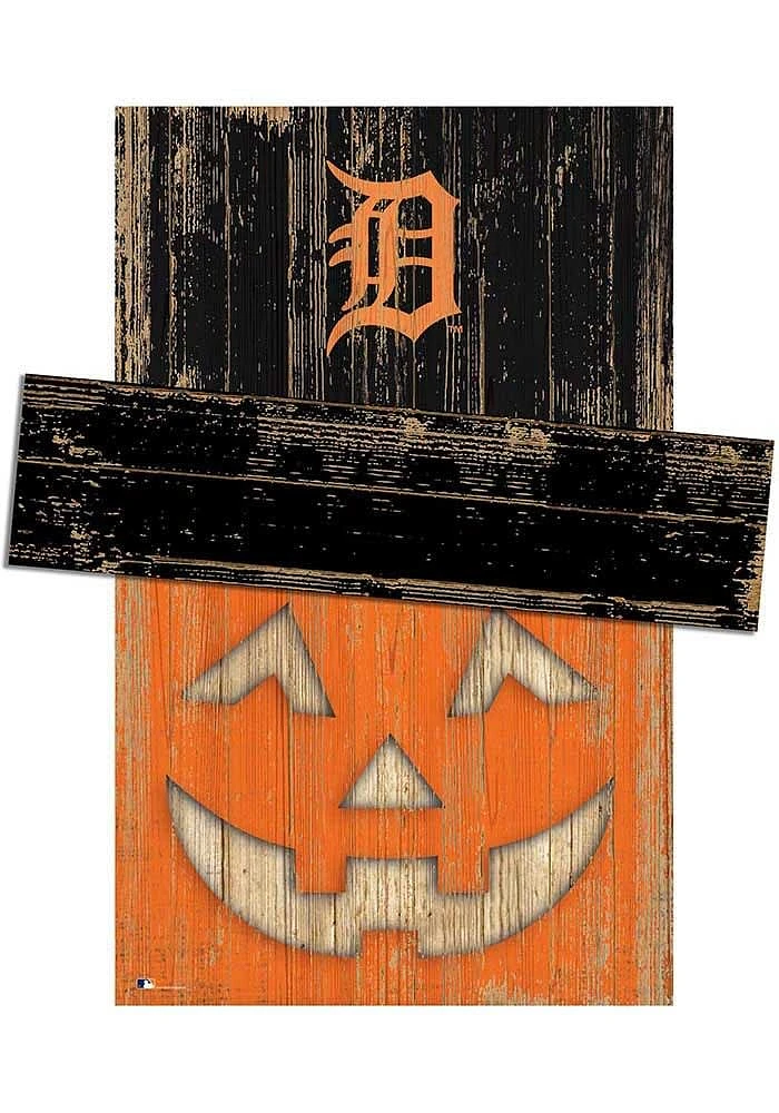 Detroit Tigers Pumpkin Head Sign - Navy Blue
