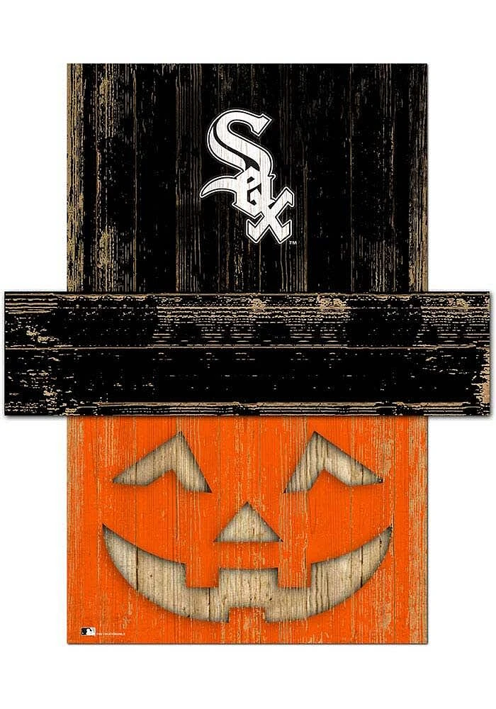 Chicago White Sox Pumpkin Head Sign - Black