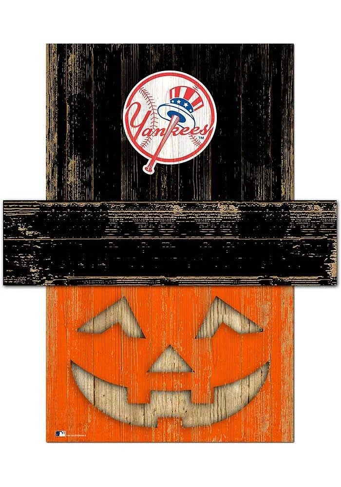 New York Yankees Pumpkin Head Sign - Blue