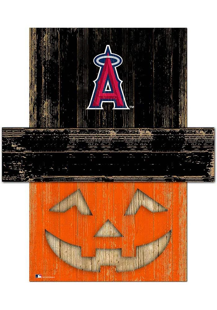 Los Angeles Angels Pumpkin Head 6x5 Sign - Red