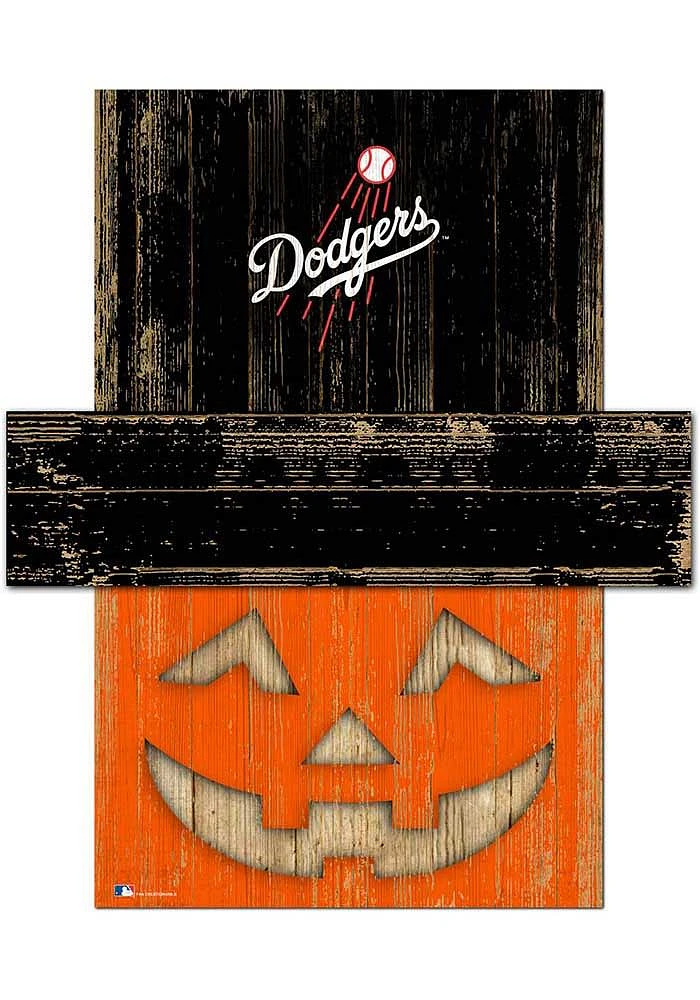 Los Angeles Dodgers Pumpkin Head 6x5 Sign - Blue