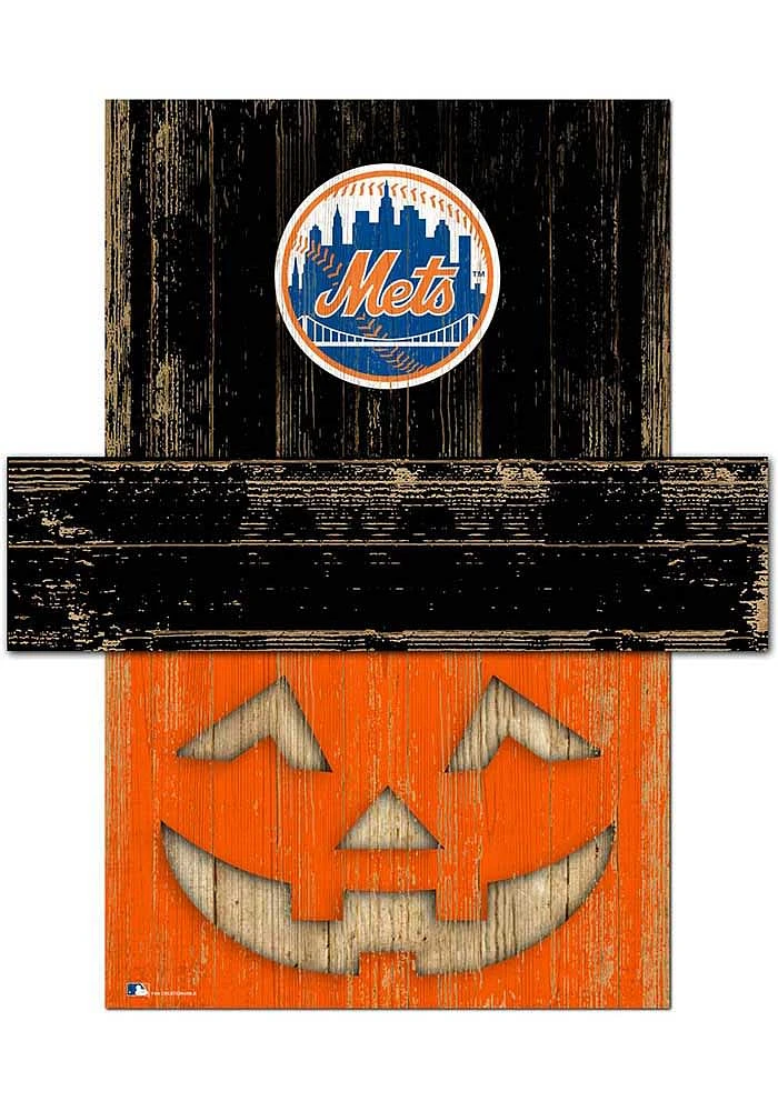 New York Mets Pumpkin Head 6x5 Sign - Blue