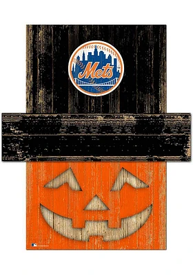 New York Mets Pumpkin Head 6x5 Sign - Blue