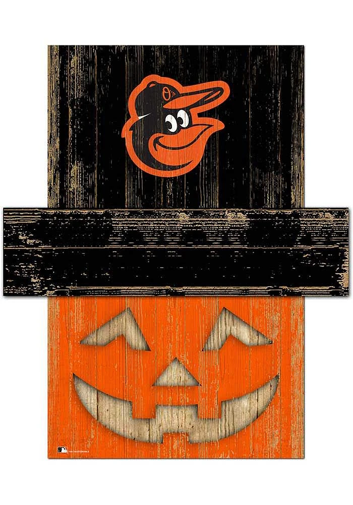 Baltimore Orioles Pumpkin Head 6x5 Sign - Orange