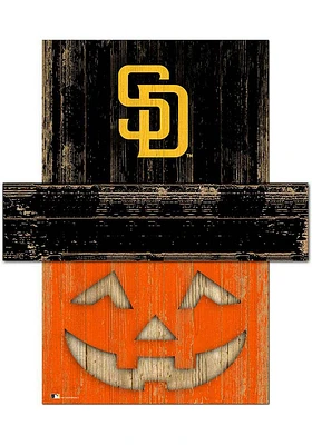 San Diego Padres Pumpkin Head 6x5 Sign - Brown