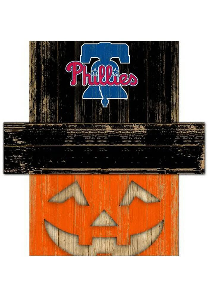 Philadelphia Phillies Pumpkin Head 6x5 Sign - Red