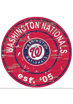 Washington Nationals Established Date Circle 24 Inch Sign - Red