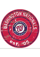 Washington Nationals Established Date Circle 24 Inch Sign - Red