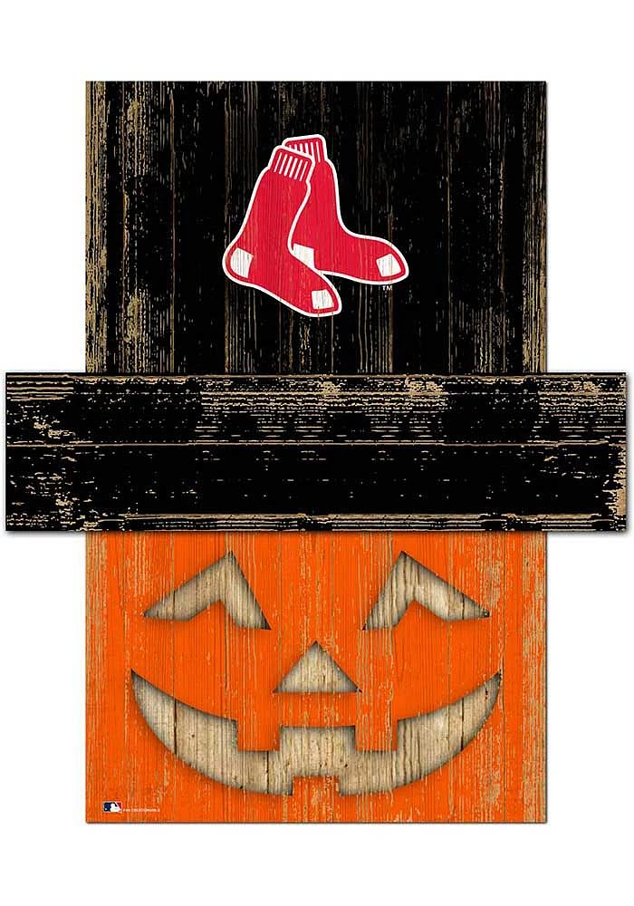 Boston Red Sox Pumpkin Head 6x5 Sign - Red
