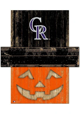 Colorado Rockies Pumpkin Head 6x5 Sign - Purple