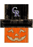 Colorado Rockies Pumpkin Head 6x5 Sign - Purple