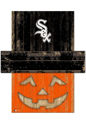 Chicago White Sox Pumpkin Head 6x5 Sign - Black
