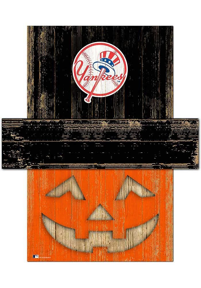 New York Yankees Pumpkin Head 6x5 Sign - Blue