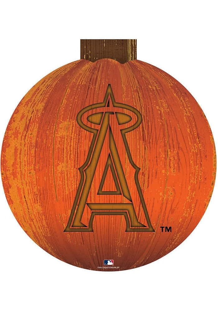 Los Angeles Angels Halloween Pumpkin Sign - Red