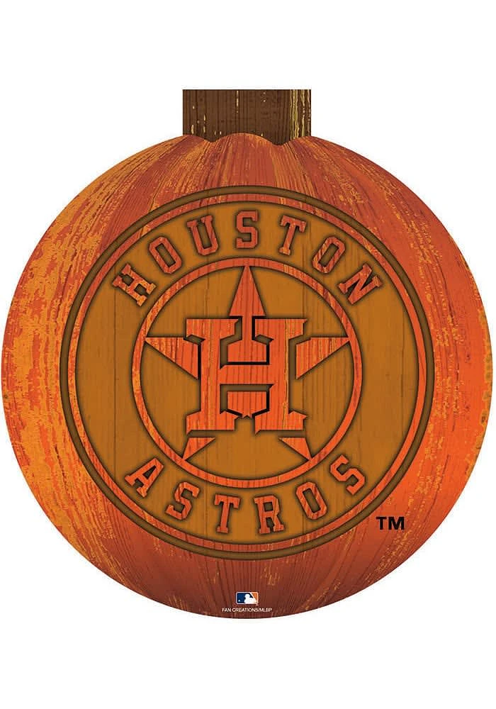 Houston Astros Halloween Pumpkin Sign - Navy Blue