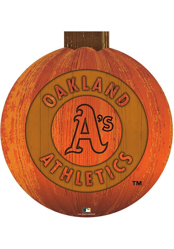 Oakland Athletics Halloween Pumpkin Sign - Green