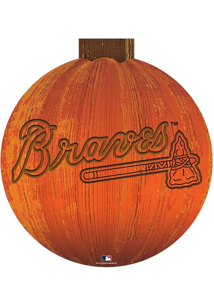 Atlanta Braves Halloween Pumpkin Sign - Blue