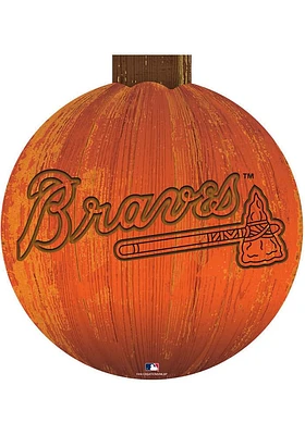 Atlanta Braves Halloween Pumpkin Sign - Blue