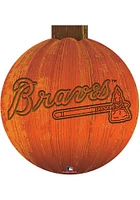 Atlanta Braves Halloween Pumpkin Sign - Blue