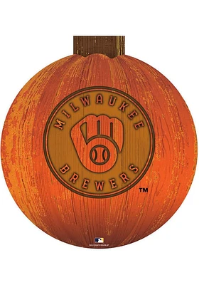 Milwaukee Brewers Halloween Pumpkin Sign - Navy Blue
