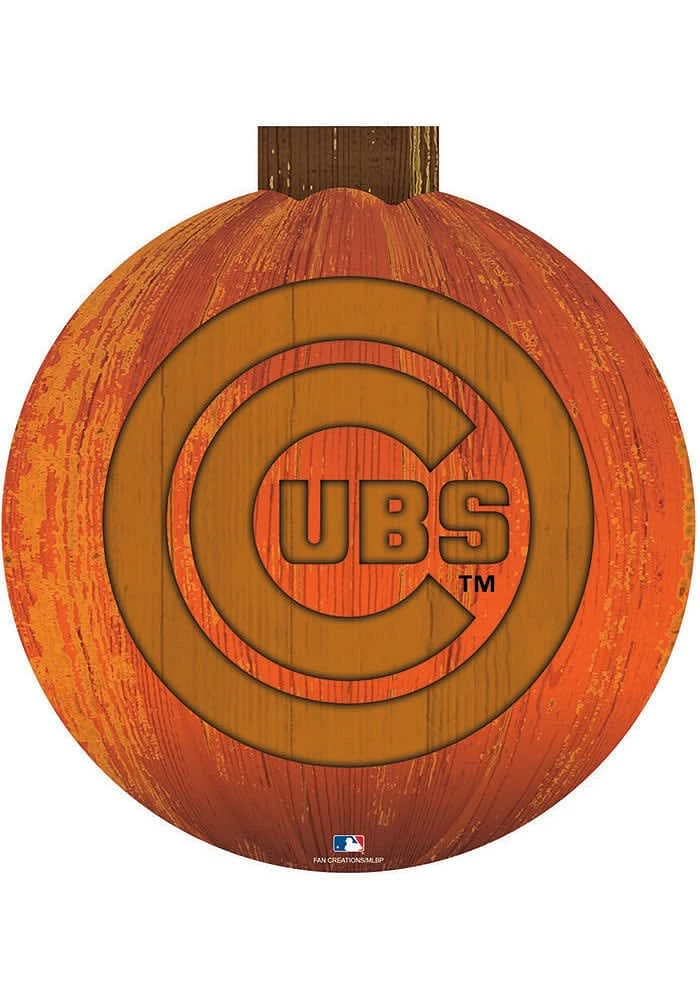 Chicago Cubs Halloween Pumpkin Sign - Blue