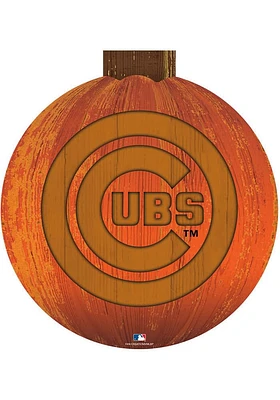 Chicago Cubs Halloween Pumpkin Sign - Blue