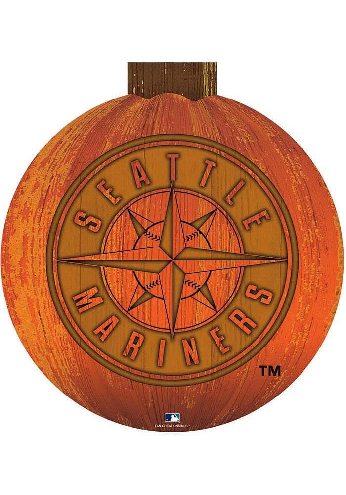 Seattle Mariners Halloween Pumpkin Sign - Navy Blue