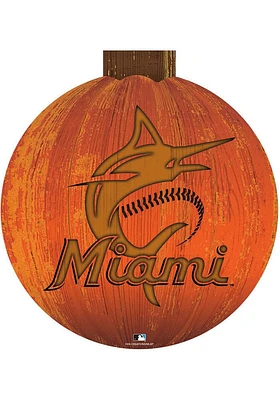 Miami Marlins Halloween Pumpkin Sign - Blue