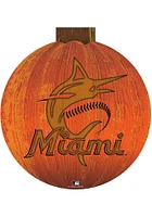 Miami Marlins Halloween Pumpkin Sign - Blue
