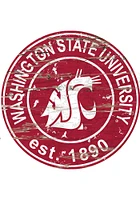 Washington State Cougars Established Date Circle 24 Inch Sign - Red