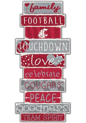 Washington State Cougars Celebrations Stack 24 Inch Sign - Grey
