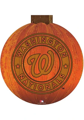 Washington Nationals Halloween Pumpkin Sign - Red