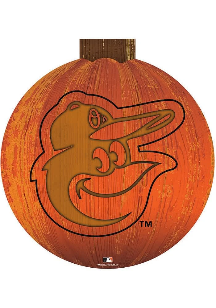 Baltimore Orioles Halloween Pumpkin Sign - Orange
