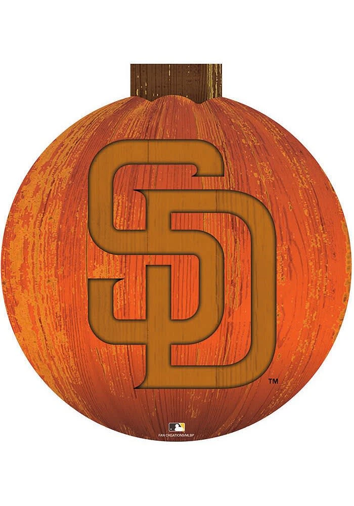 San Diego Padres Halloween Pumpkin Sign - Brown