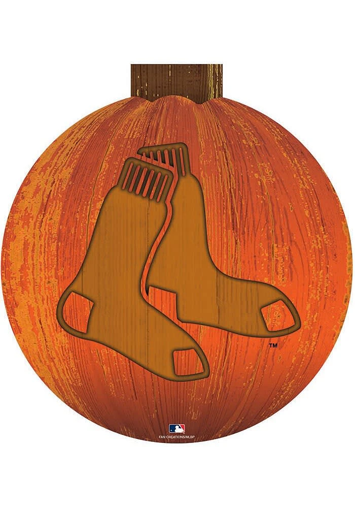Boston Red Sox Halloween Pumpkin Sign - Red