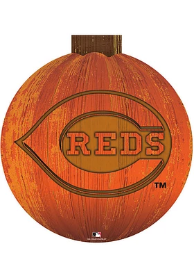 Cincinnati Reds Halloween Pumpkin Sign