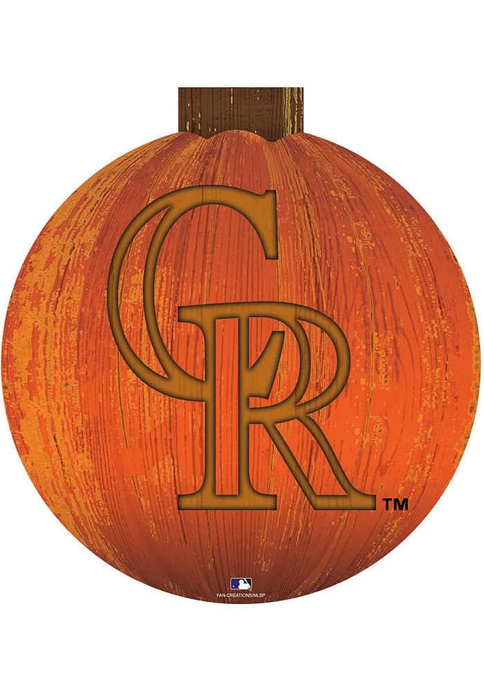 Colorado Rockies Halloween Pumpkin Sign - Purple