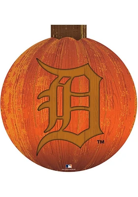 Detroit Tigers Halloween Pumpkin Sign - Navy Blue