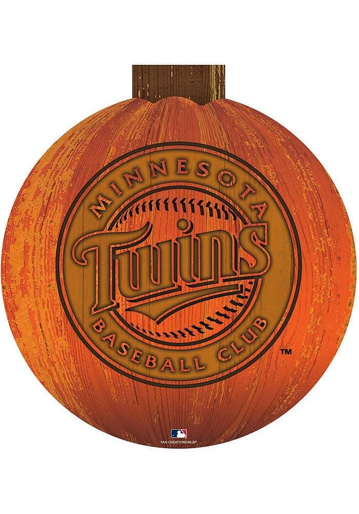 Minnesota Twins Halloween Pumpkin Sign - Blue