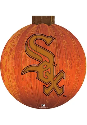 Chicago White Sox Halloween Pumpkin Sign - Black